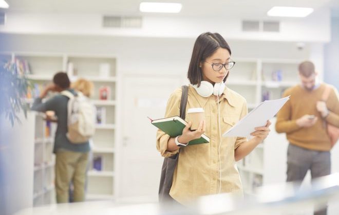 Asian Young Woman in College